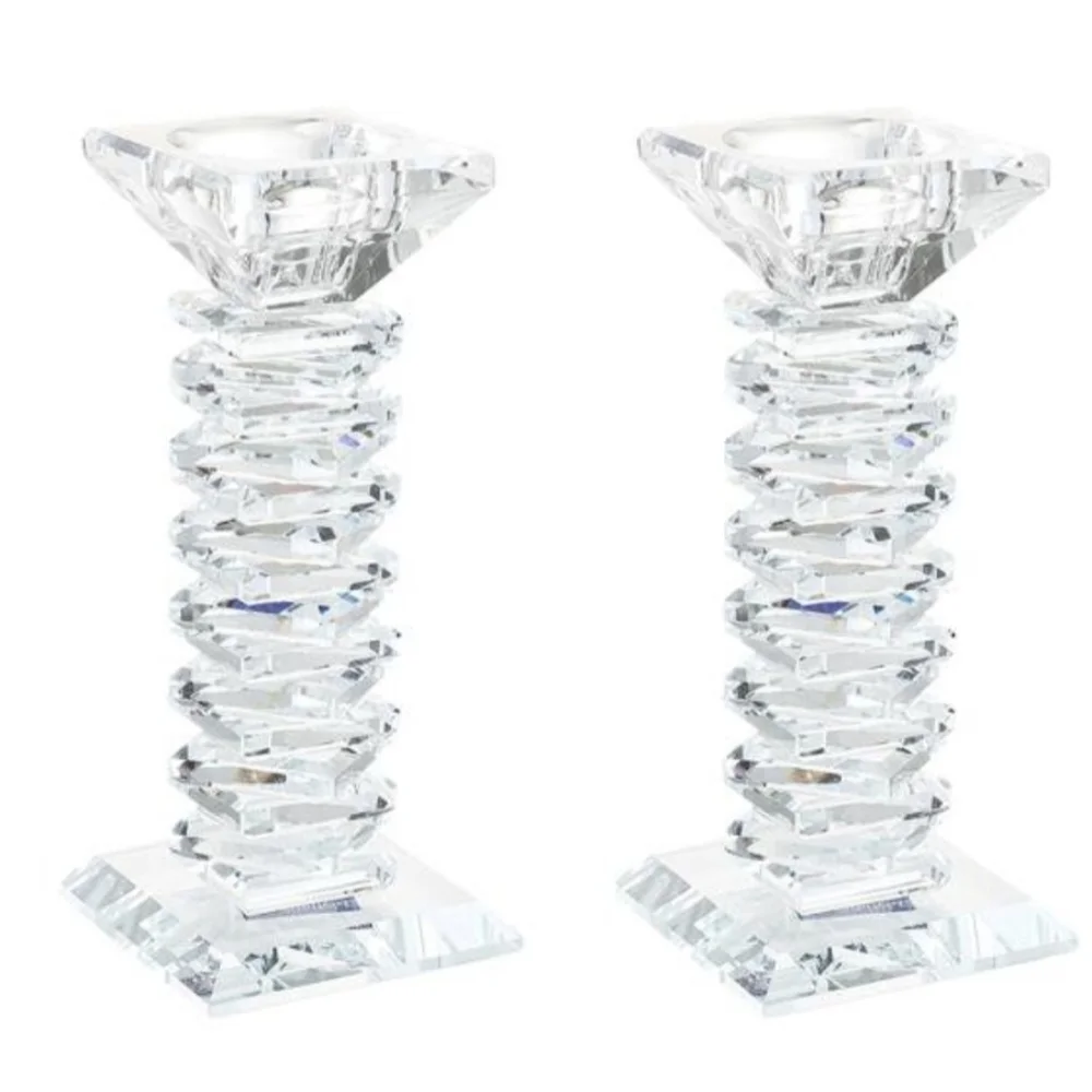 Crystal Eye Votive Candle Holder – Clear Geometric Prism Luxury Decor